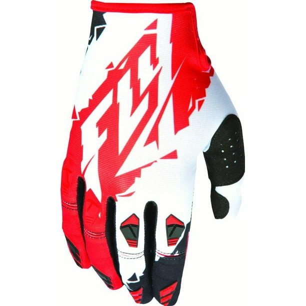 Fly Racing Unisex-Adult Kinetic Gloves Red/White Size 7/X-Small 370-41407 